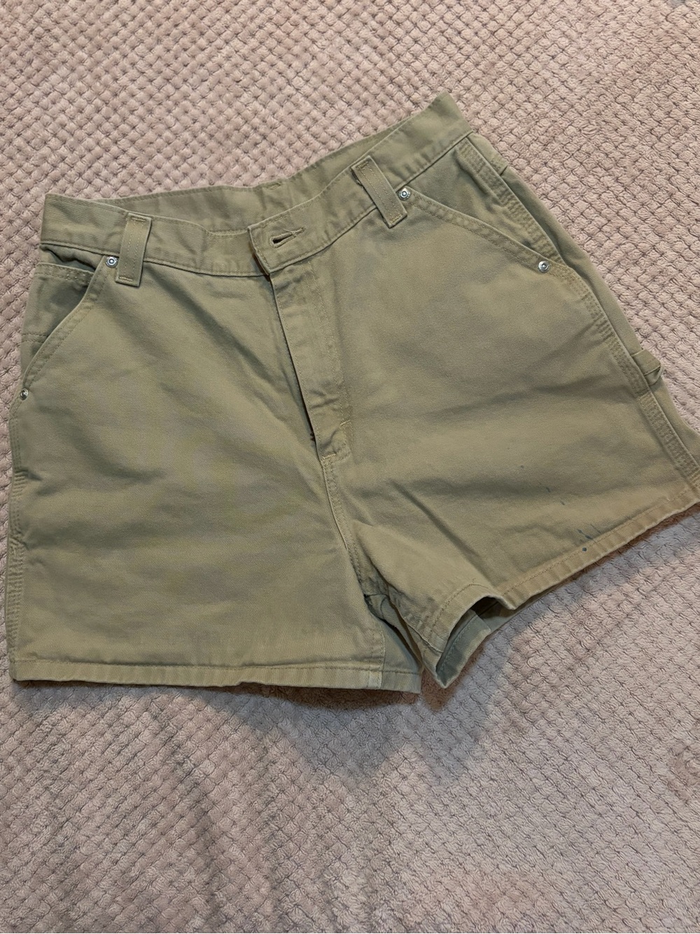 Women's High-Rise Casual Jean Shorts in Olive Green